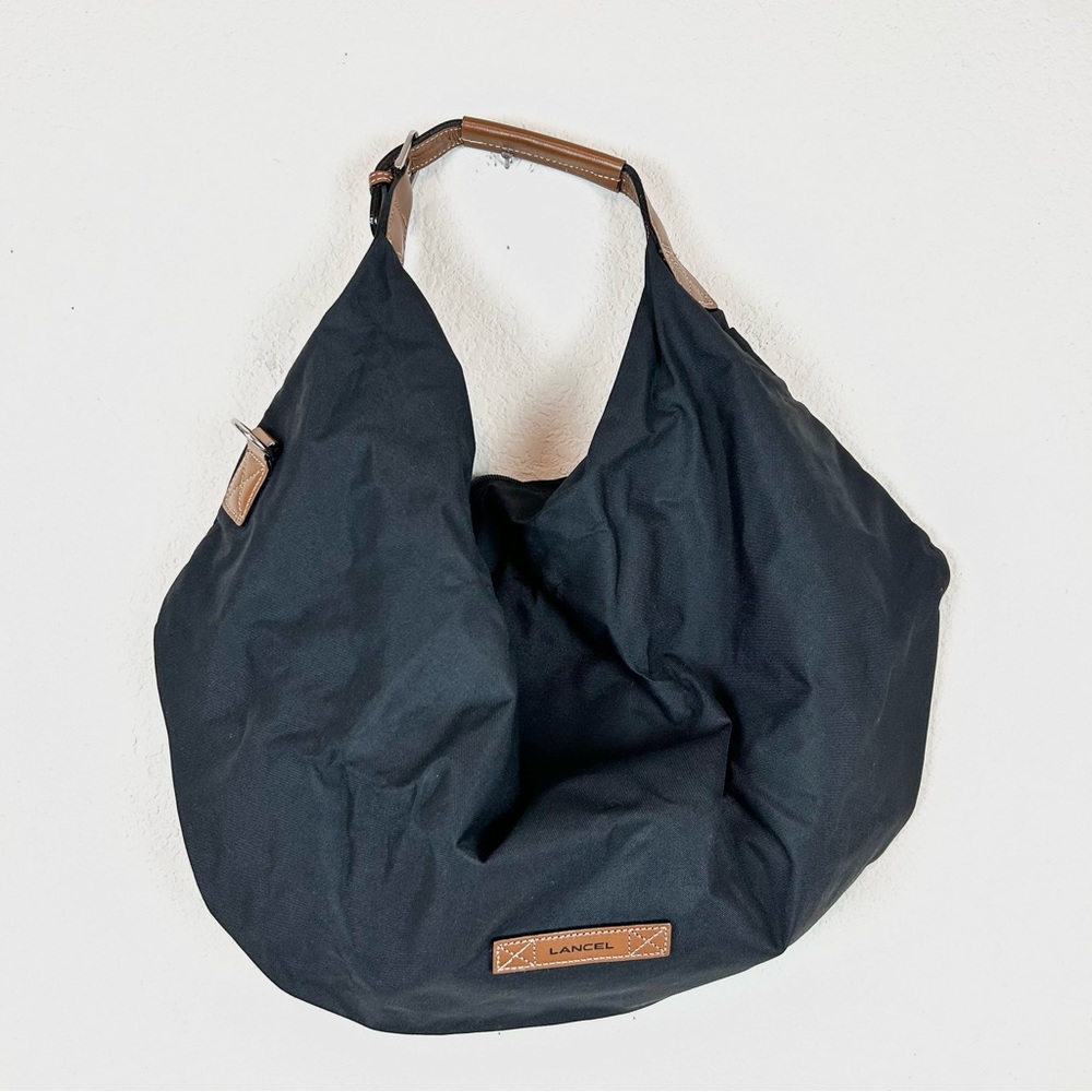 Lancel Black Adjustable Canvas Bag
